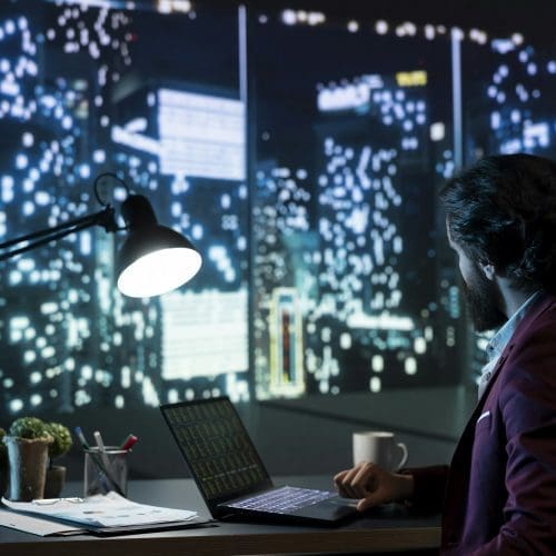 technology - svg xml charset utf 8  3Csvg 20xmlns 3D http 3A 2F 2Fwww - Technology - photo Private equity manager analyzing financial reports at night technology - svg xml charset utf 8  3Csvg 20xmlns 3D http 3A 2F 2Fwww - Technology